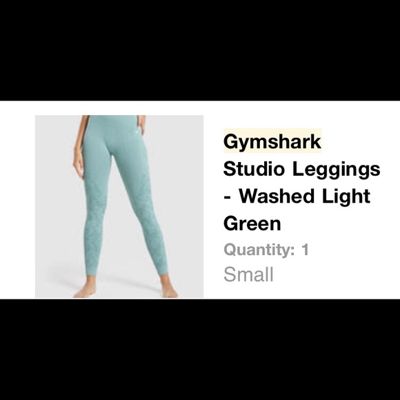 Gymshark studio leggings in Washed light green size small - Picture 2 of 2